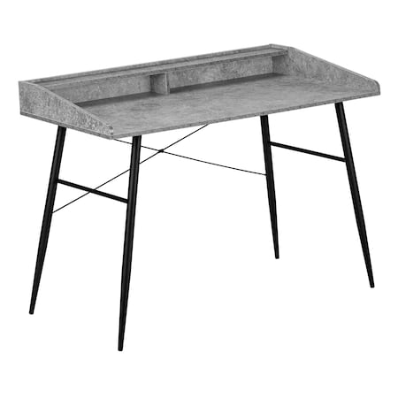 Monarch Specialties Computer Desk, Home Office, Laptop, Storage Shelves, 48"L, Work, Metal, Laminate, Grey, Black I 7540